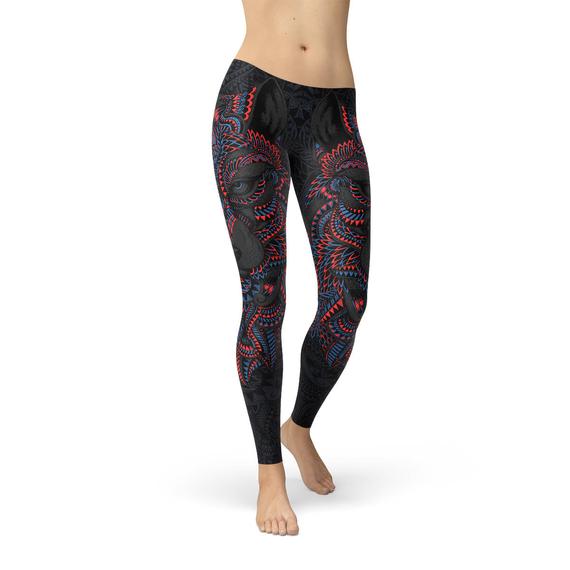 Womens Oriental Black Wolf Leggings – Found By Me - Everyday Clothing &  Accessories
