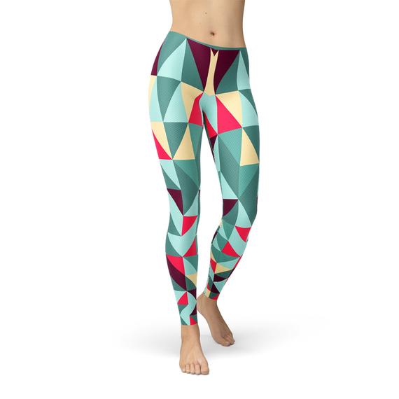 Womens Leggings w/ Clothing Accessories Everyday Found & Colorful Me - By Geometric Triangles –
