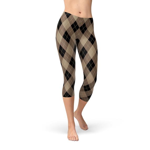 Womens Beige Brown Argyle Capri Leggings – Found By Me - Everyday Clothing  & Accessories