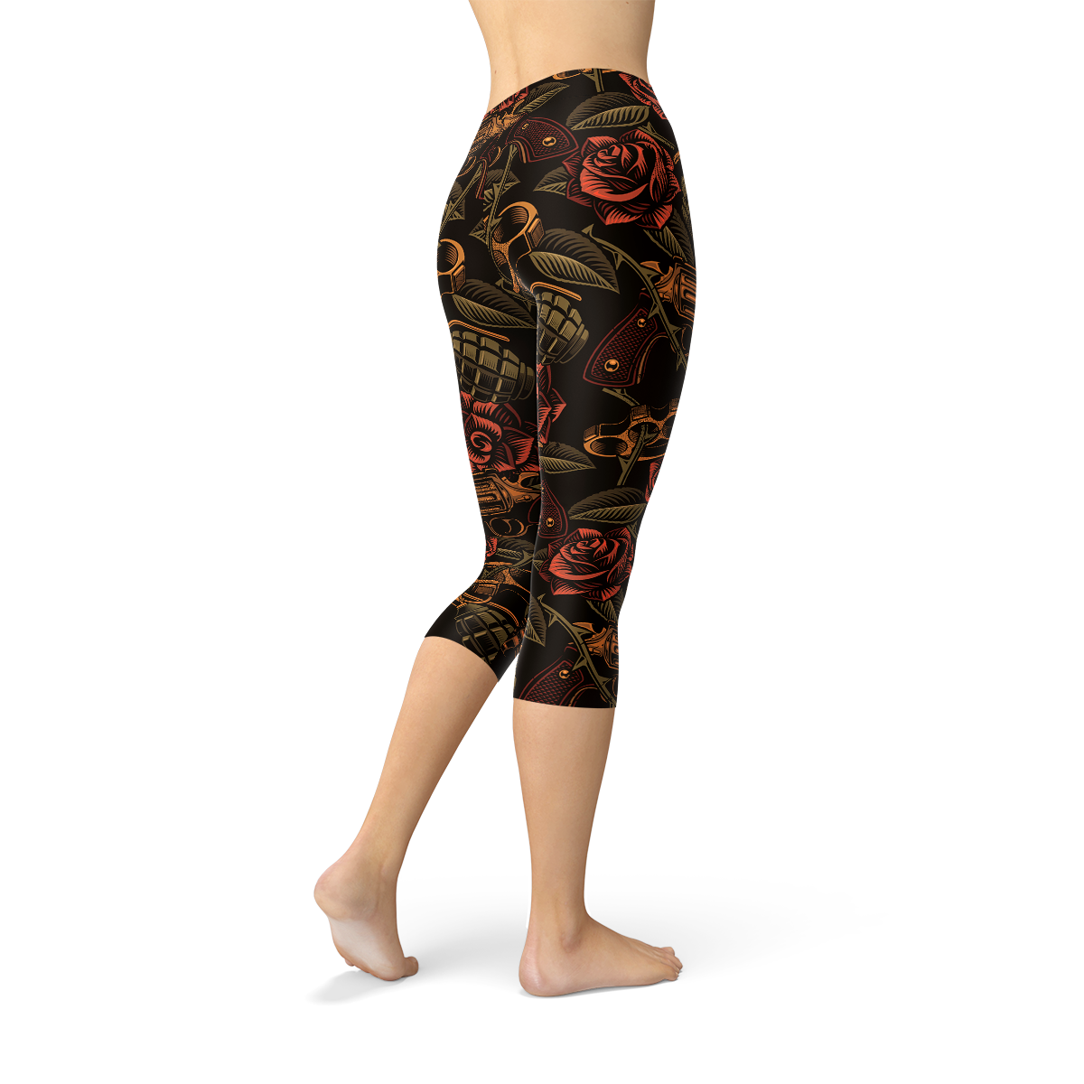 Women's High-Waisted Classic Leggings - Wild Fable Dark Brown Floral Size  Small | eBay