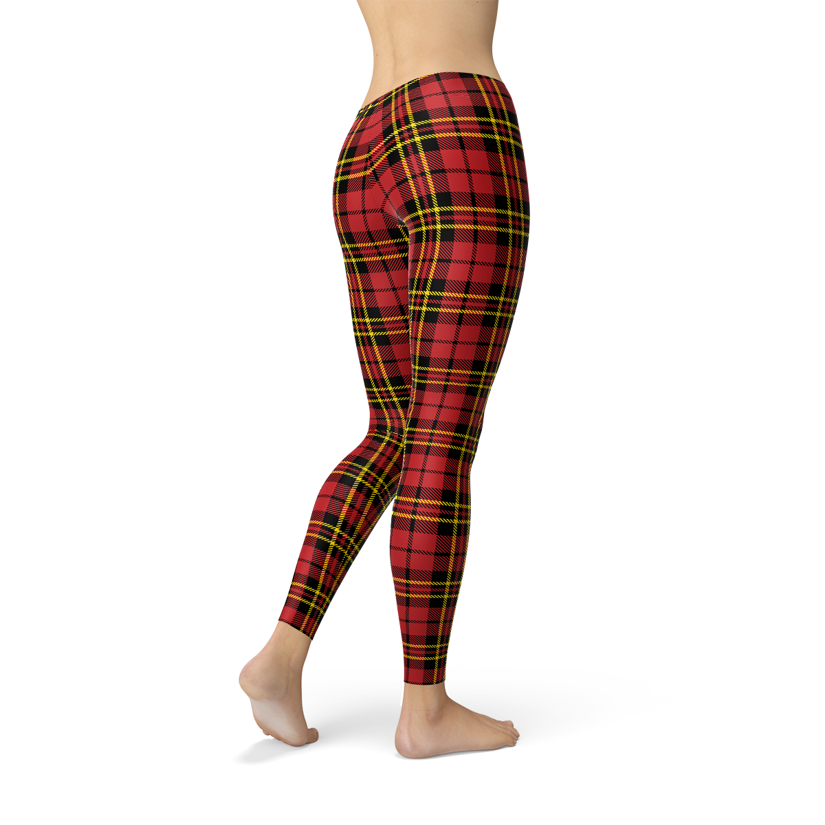 Womens Red Plaid Tartan Leggings – Found By Me - Everyday Clothing