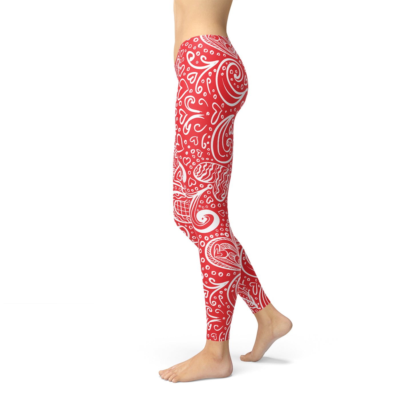 Abstract Floral Hearts Leggings