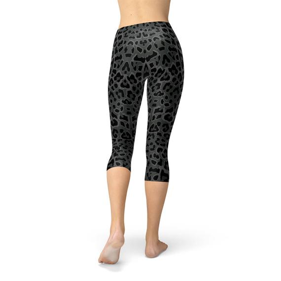 Womens Black Leopard Spots Capri Leggings – Found By Me - Everyday Clothing  & Accessories