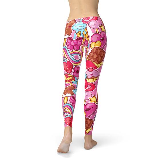 Womens Pink Candy Kawaii Legging – Found By Me - Everyday Clothing