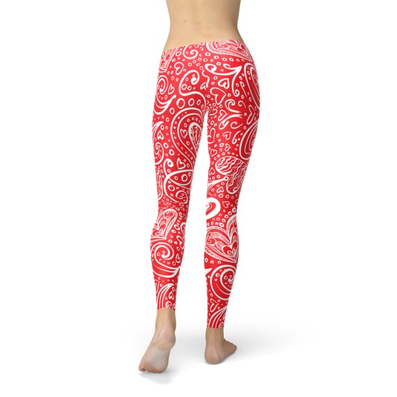 Abstract Floral Hearts Leggings