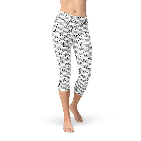 Womens Black and White Dice Capri Leggings – Found By Me - Everyday  Clothing & Accessories