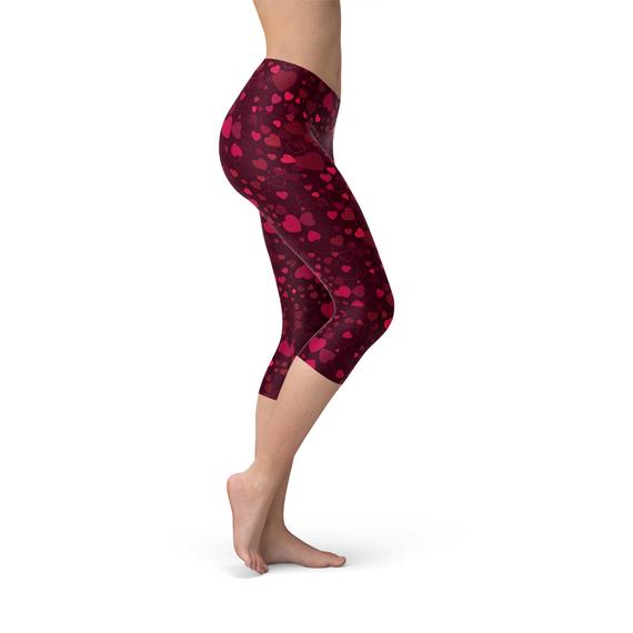 Hearts on Hearts Red Capri Leggings – Found By Me - Everyday Clothing &  Accessories